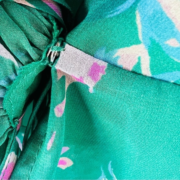 LOVERS & FRIENDS X RACHEL KIERNAN ROMANTIC FLOWY GREEN FLORAL TOP SIZE SMALL - Picture 9 of 11